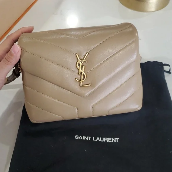 Dark Beige Ysl Toy Loulou Colors SAINT LAURENT Beige Toy Loulou Bag โ The Society